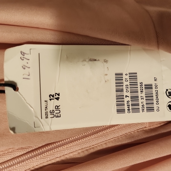 H & M Long Mesh Dress Powder pink - Picture 10 of 11